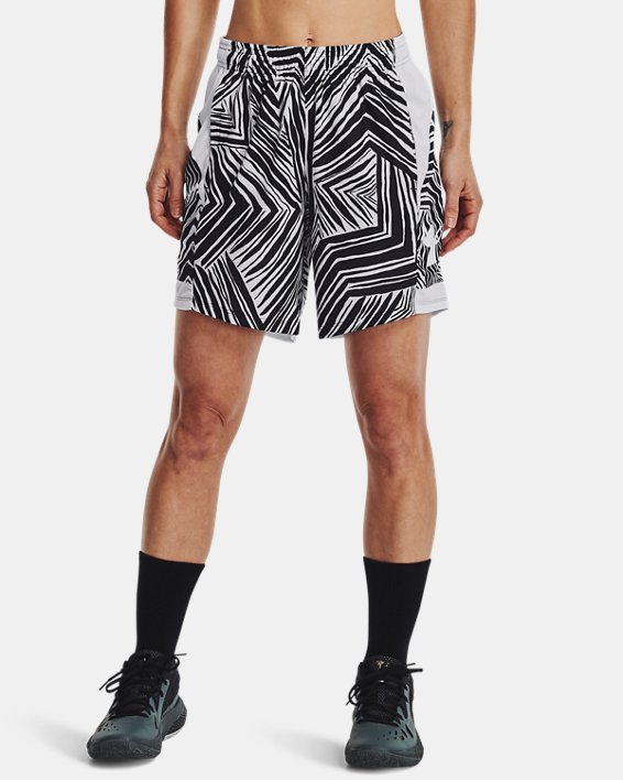 Women's UA Baseline Printed Shorts, Black, pdpMainDesktop image number 0